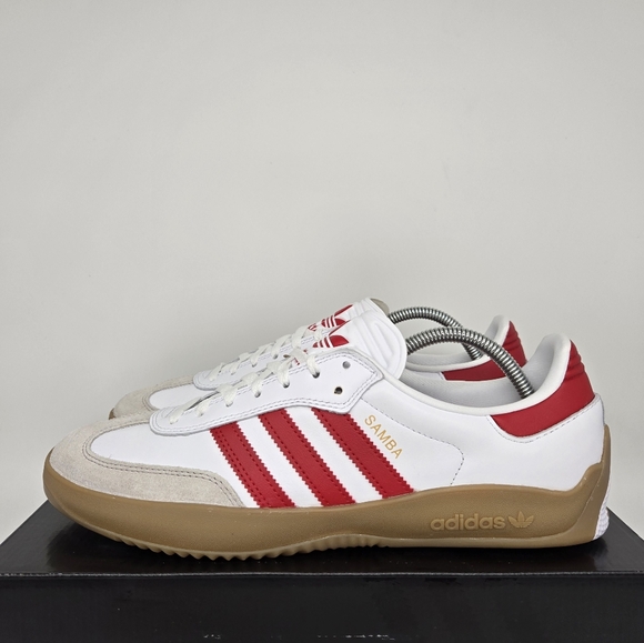 adidas Puig Samba 'White Better Scarlet Gum' Men's Skateboarding Shoes Size 12
